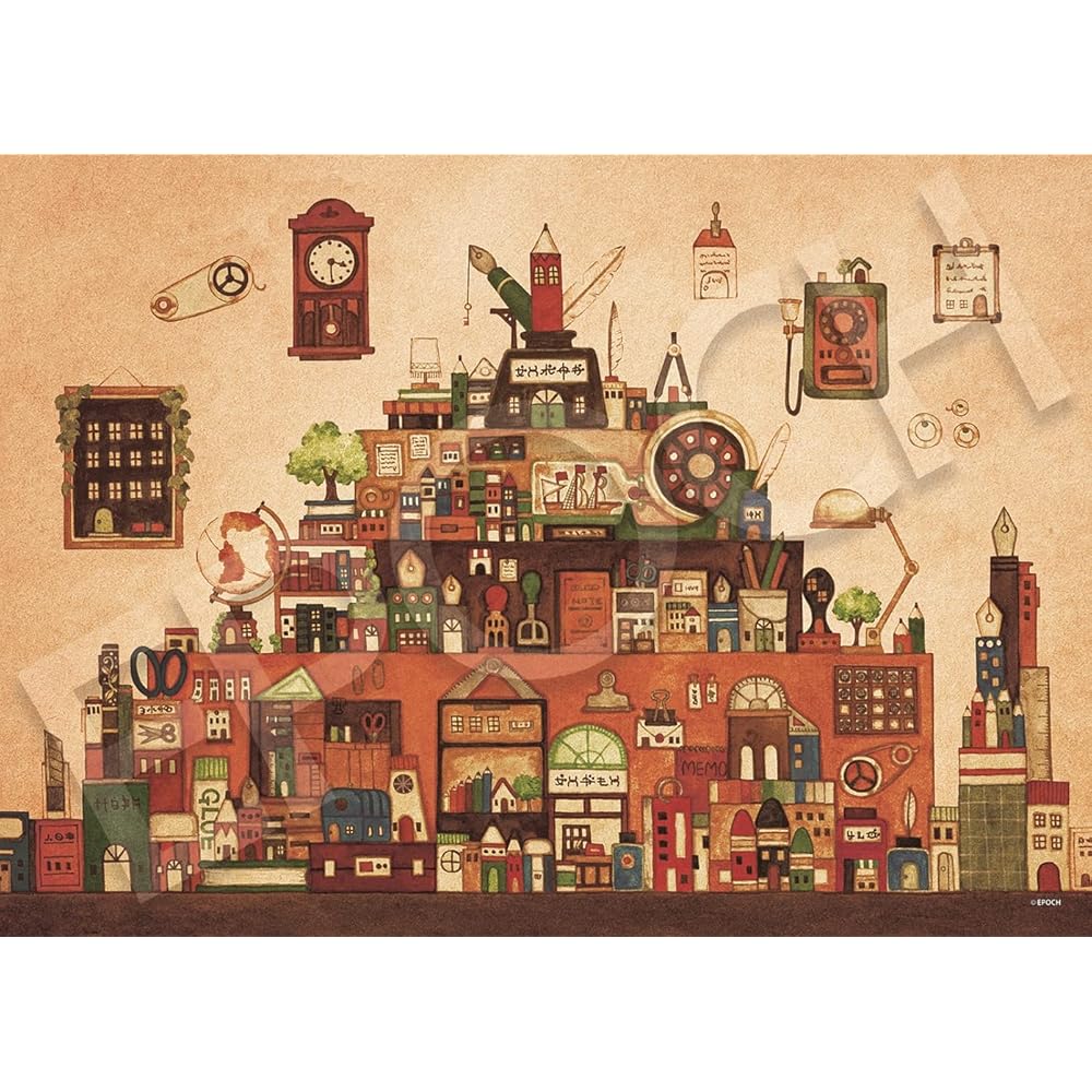 EPOCH 500 Piece Jigsaw Puzzle Noriko Nishimura Art Stationery Kingdom 38x53cm with Glue and Spatula
