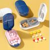 New Stylish Convenient Storage Box Medicine Pill Holder Tablet Cutter Splitter Safety Box For Cutting Pills