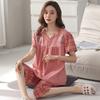 Cotton Sleepwear Loungewear Pyjamas Ladies Tops and Pants Printed Student Nightwear Homewear Two-Piece Set Pajamas