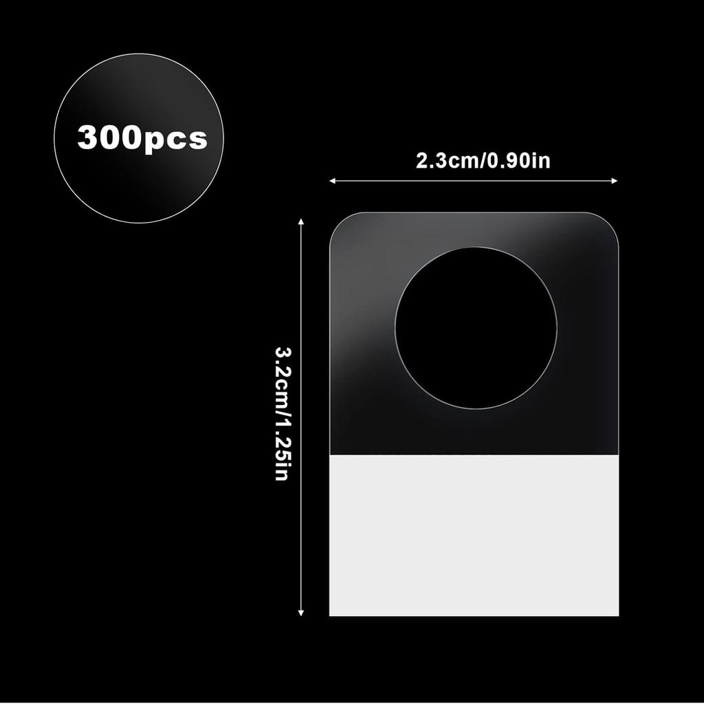 32×22 mm Hanging Tabs Round Hole, 300 Pieces Transparent Euro Hole Hangers for Products Self-Adhesive Hangers Ultra Strong Adhesive Hang Tag for