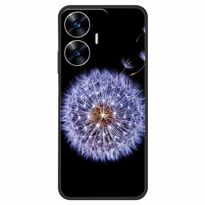 Чехол для телефона Realme C55 Черный Силиконовый Fundas Для Realme C55 RMX3710 ТПУ Мягкая Задняя Панель Coque Звезда Нарисована на RealmeC55 C 55