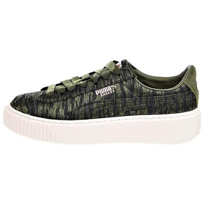 Кроссовки женские Basket Platform Velvet Rope - Olive Night Green 364092-01