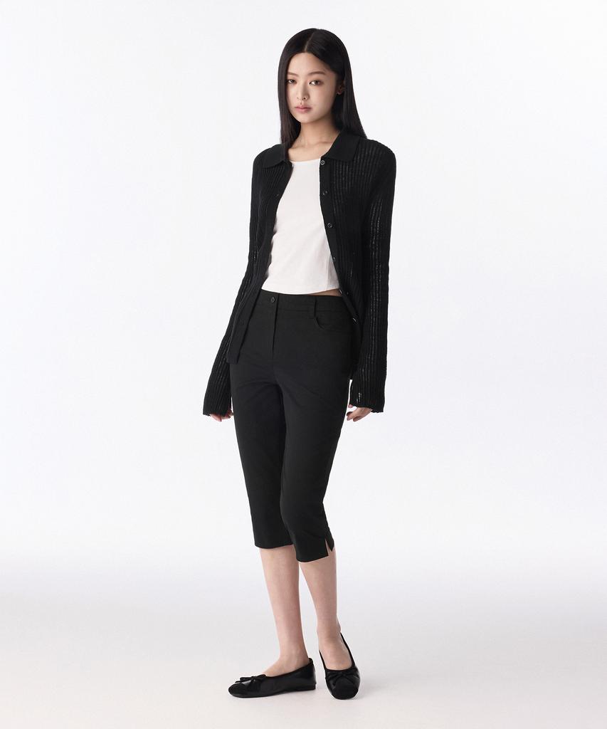 MUSINSA STANDARD WOMAN Women'S Cotton Capri Pants [Black]