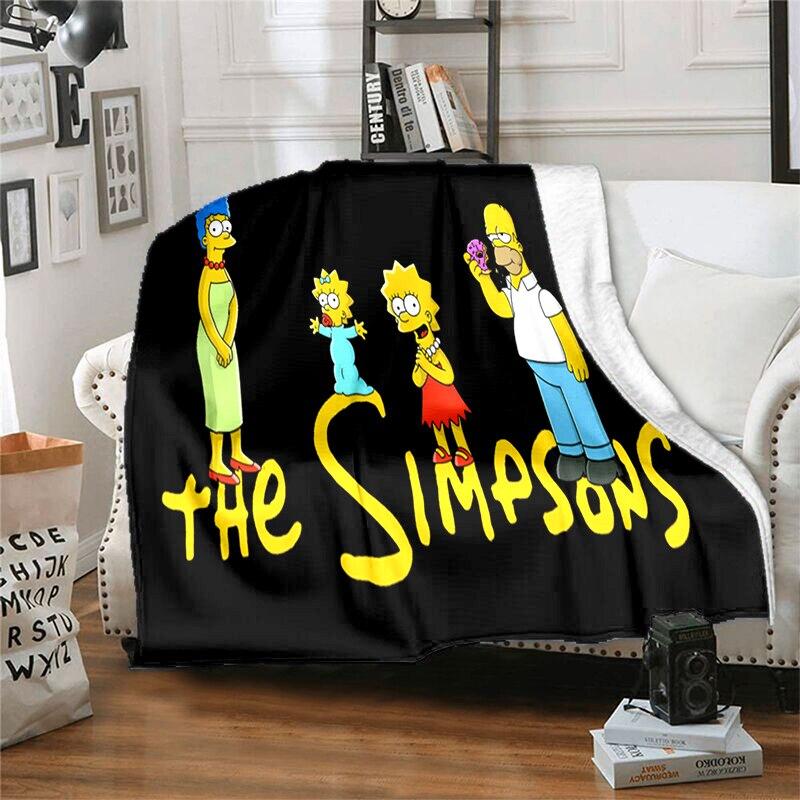 S-Симпсон Мягкий Плюшевый Диван-кровать Покрывало Мультяшное Современное Фланелевое Покрытие Одеяла Печатное Покрывало на Одеяло Подарок Пледы для Пикника
