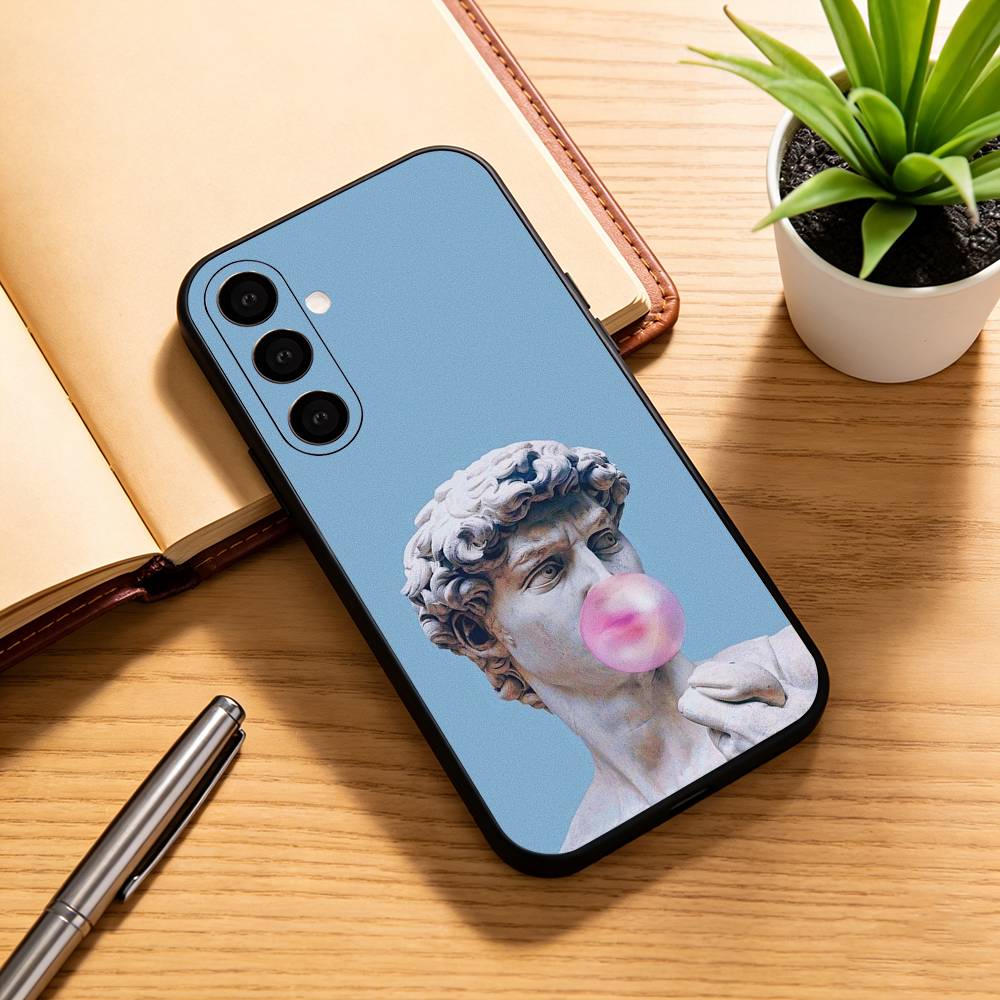 Эстетичный Забавный Давид Мона Лиза - Чехол для Телефона для Samsung Galaxy A73,A72,A71,A70,A53,A52,A51,Мягкий Силиконовый Черный Чехол