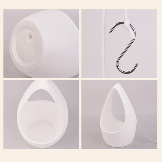 Подвесной цветочный горшок в форме капли с дренажным отверстием, подвесная корзина для растений с металлическим крючком для внутреннего и наружного декора сада