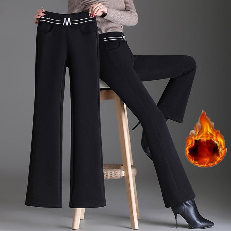 Бархатные женские утолщенные теплые женские брюки с высокой талией прямой длины, хлопковые брюки