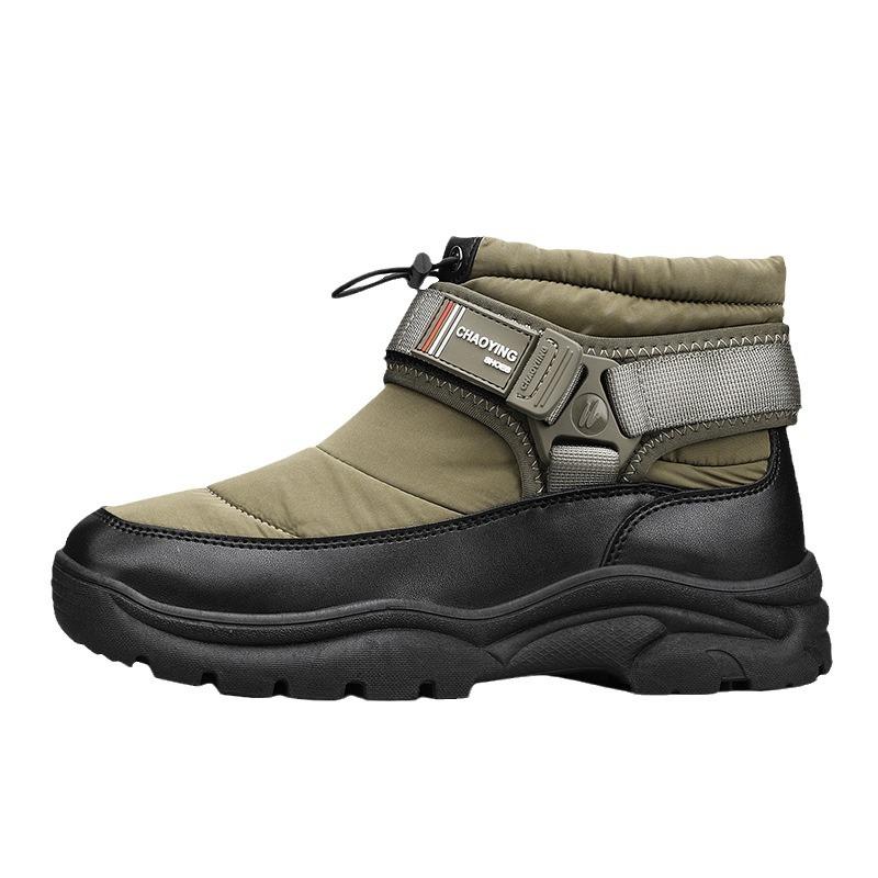 Мужские зимние теплые ботинки для снега, водонепроницаемые ботинки по щиколотку, нескользящие короткие ботинки с меховой подкладкой для мужчин, легкие уличные спортивные ботинки для пешего туризма