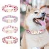 Fashion Nylon Dog Collar Spring Flower Dog Collars Cute Pet Puppy Cat Necklace Small Medium Large Big Dogs Collar S M L Pink