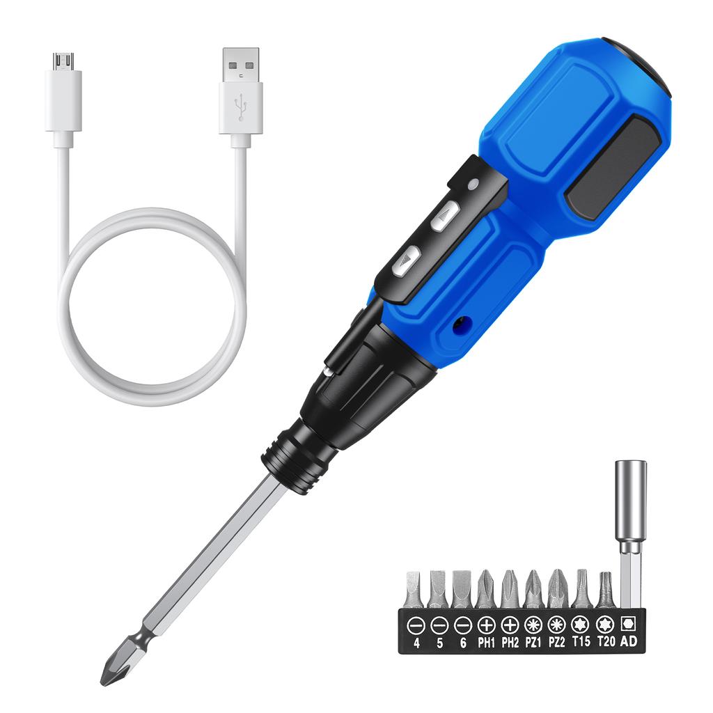 Cordless Electric Screwdriver 9 In 1 Rechargeable Screwdriver Set Portable Automatic Home Repair Tool Kit with LED Lights
