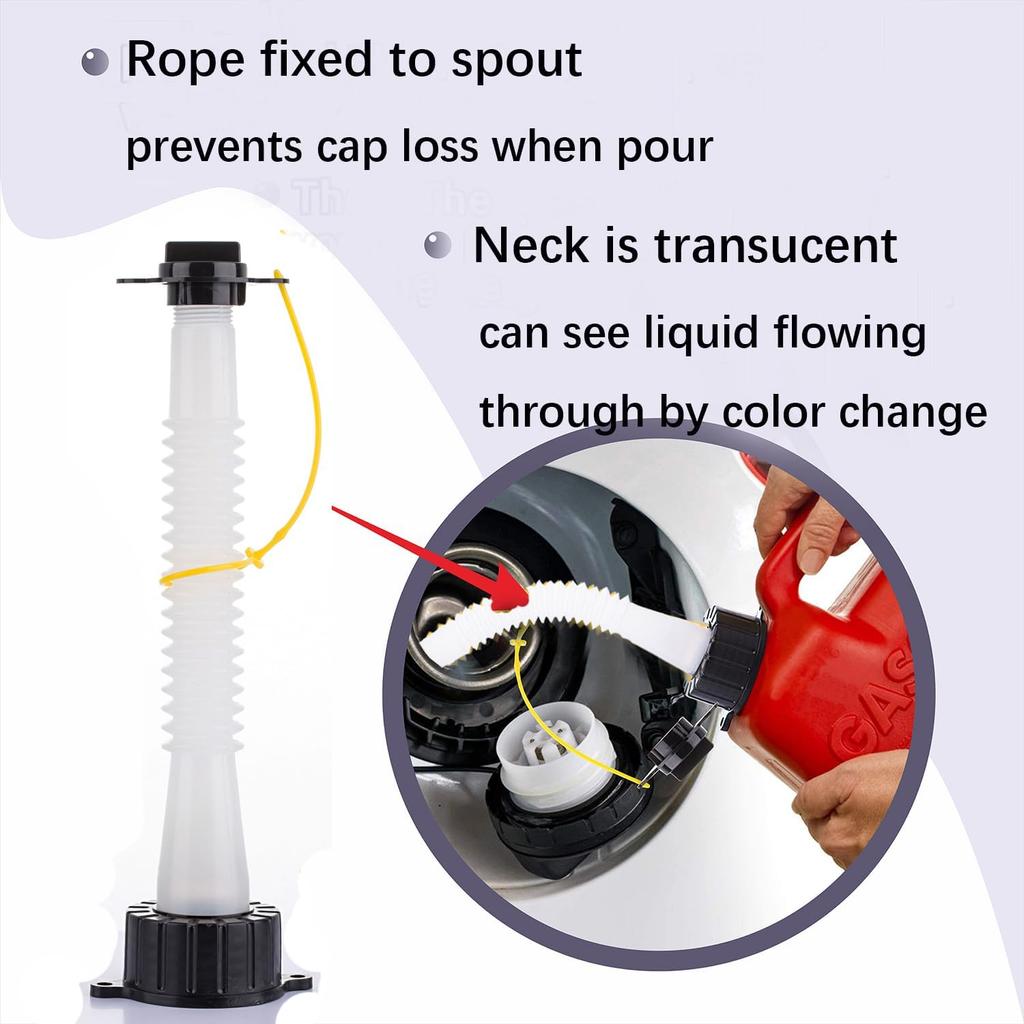 6 Pack Gas Can Spout Replacement Old Style with Pour Nozzle Vent Cap Drill Bit Gaskets Screw Cap Universal fit Most of Fuel Water Container 1 2 5 10