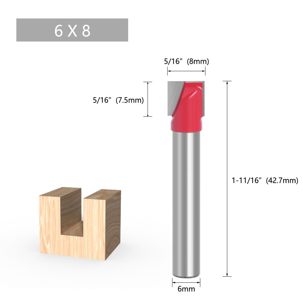 Набор фрез из вольфрамовой стали с плоским дном для ЧПУ-фрезера для деревообработки, 6 типов