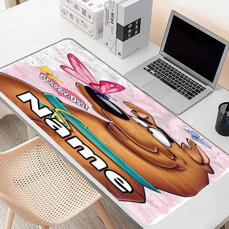 Custom Name Personalized Scooby Pattern Mousepad, Laptop PC Desk Mat, Decorative Desk Mat for Home Keyboard Pad Gift