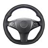 Black Faux Leather Car Steering Wheel Cover for Mercedes Benz C63 SL65 SLK55 AMG R230 C219 W204 W212 C197 R197 2008-2015