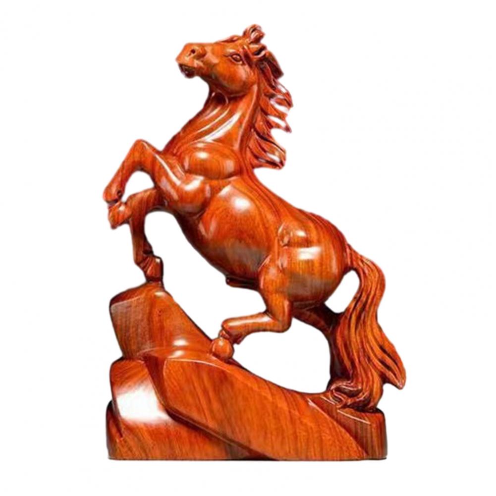 Feng Shui Horse Ornament Zodiac Horse Statue Wooden Horse Figurine for 2026 Chinese New Year Small Zodiac Sculpture for Wealth