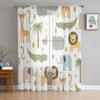 Cartoon Animal Lion Elephant Giraffe Sheer Curtains for Living Room Decoration Window Curtains Kitchen Tulle Voile Curtains