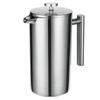 French Press 304 Stainless Steel Thermal Coffee Maker Tea Maker 800ML 3 Filters Antiscald Handle Rust-proof Coffee Press