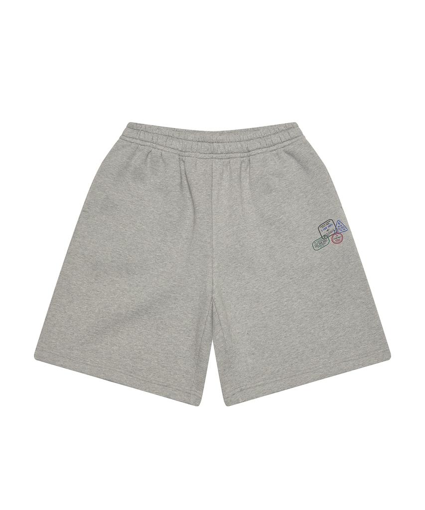 Gesison [L~4XL] Фирменные Широкие Свитшотные Полушорты Большого Размера_Серый