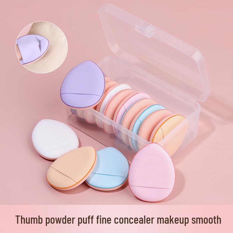 Mini Pink Finger Powder Puff: Dual-Use Air Cushion Makeup Sponge for Wet & Dry Application Without Absorbing Foundation
