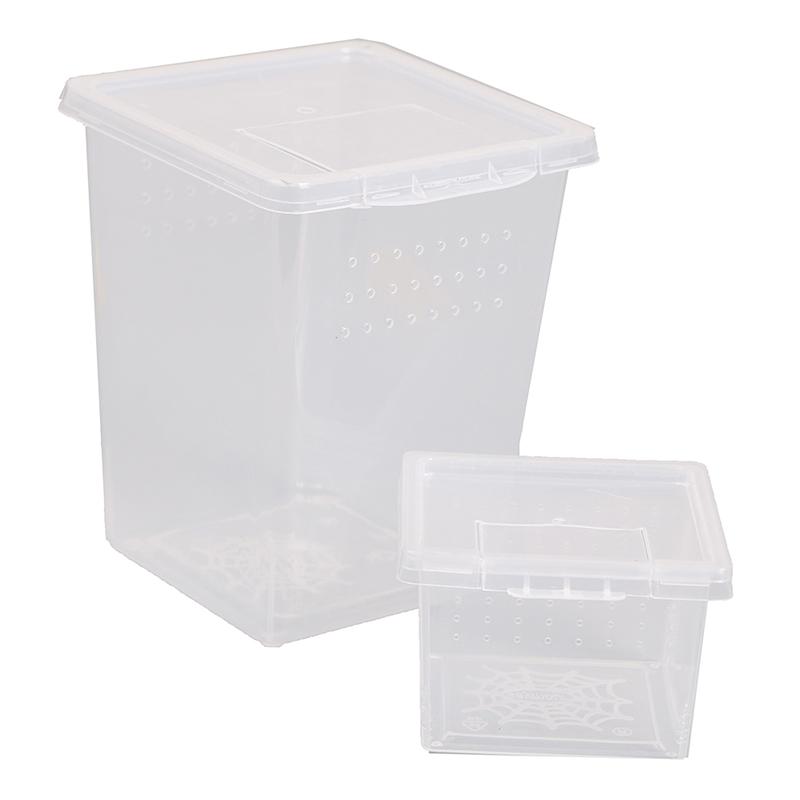 New 1pcs Plastic Feeding Acrylic Box Insect Spider Habitat Feeding Box Case Scare Toy Box Container Tank Transport Hatching Tank