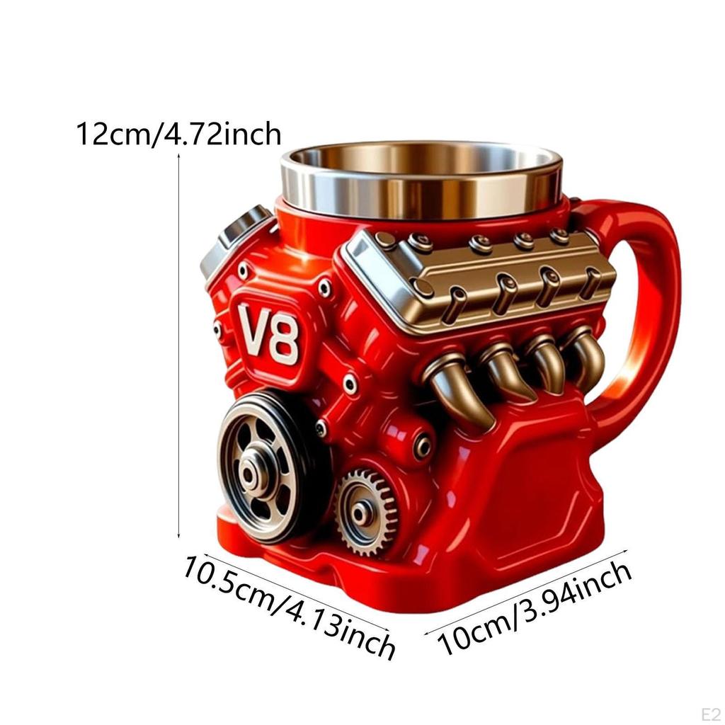Кофейные кружки с двигателем V8, стакан для напитков с ручкой, посуда, многоразовый, модный, красный, для кафе