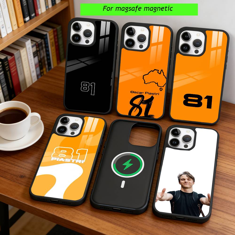 Чехол для телефона O-Oscar Piastri 81 для iPhone17,16,15,14,13,12,11 Plus,Pro Магнитный Для Magsafe Беспроводной Зарядки