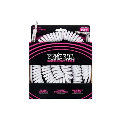 ERNIE BALL 6045 Гитарный спиральный кабель 30 футов спиральный инструментальный кабель белый [оригинал] 9,14 м