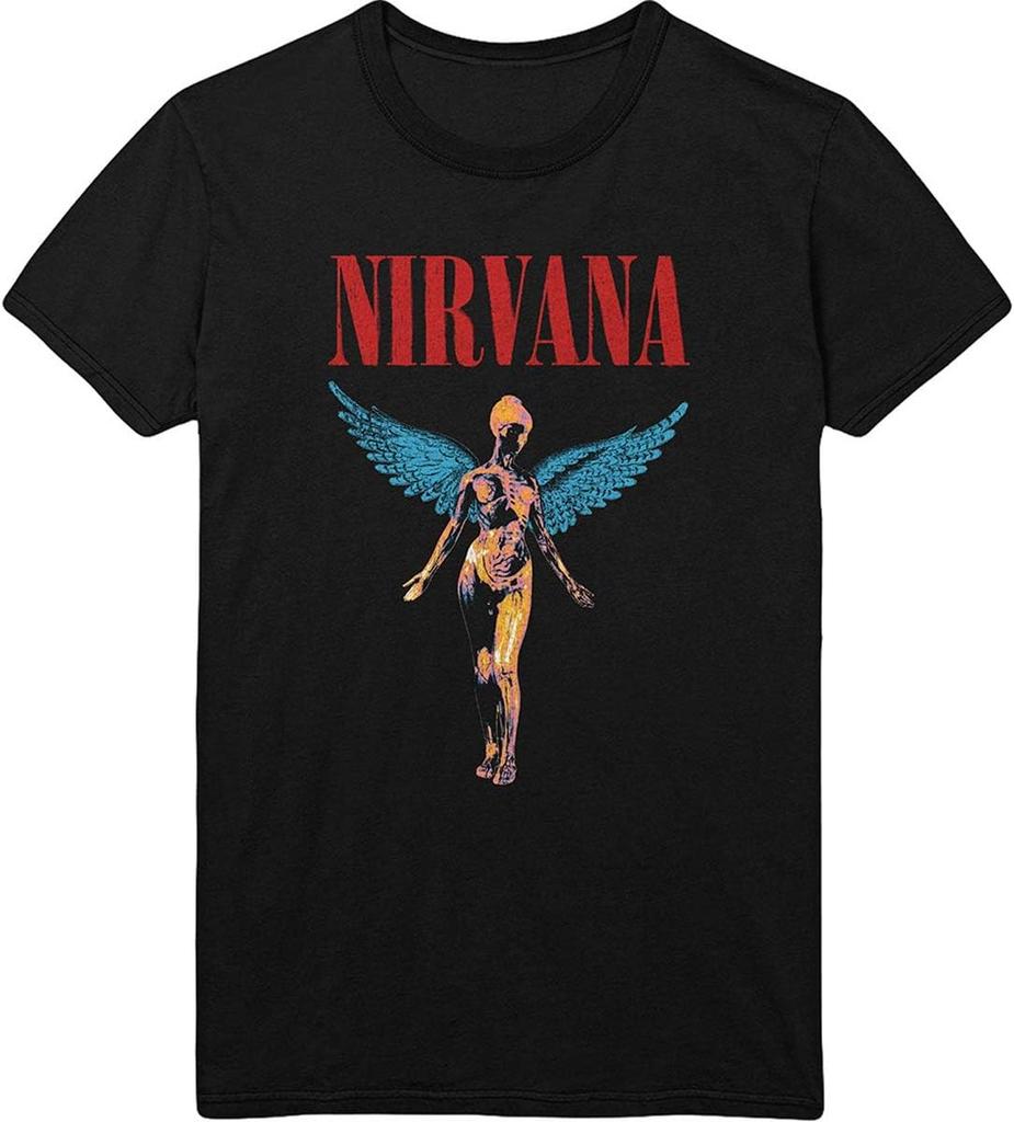 Футболка Nirvana In Utero Ангельский Логотип Группы Официальная Мужская Черная Размер XL