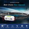 Led Headlight 500 Lumen Waterproof Usb Rechargeable Motion Sensor Running Fishing Headlamp With Infrared Sensor