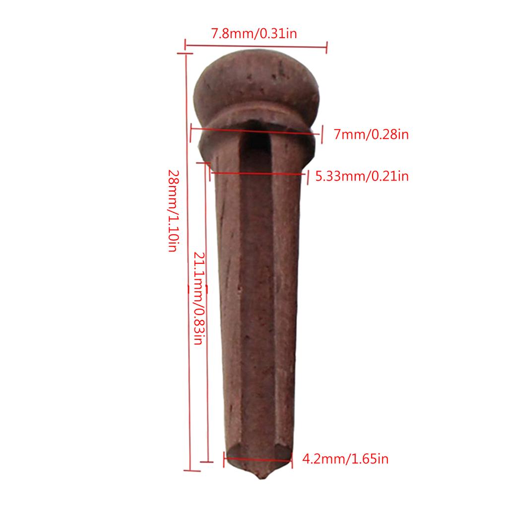 Rosewood Acoustic Guitar Bridge Pins Pegs with Bridge Pin Puller Replacement Bridge Pin Puller Remover Guitar Parts