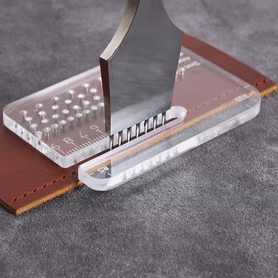 4 мм Многофункциональный Утолщенный Прозрачный Пулер Акриловый Закругленный Режущий Шаблон Линейка Ударный Вспомогательный Ручной Кожаный Инструмент
