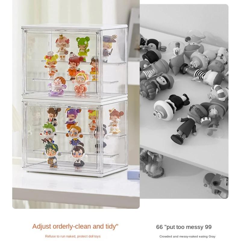 Прозрачный акриловый витринный шкаф для сортировки ювелирных изделий, глухая коробка для хранения, витрина для хранения, акриловая витрина для кукол для модели автомобиля