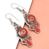 Tibetan Turquoise Lapis Lazuli Nepali Earrings Handmade Jewelry Coral Tribal