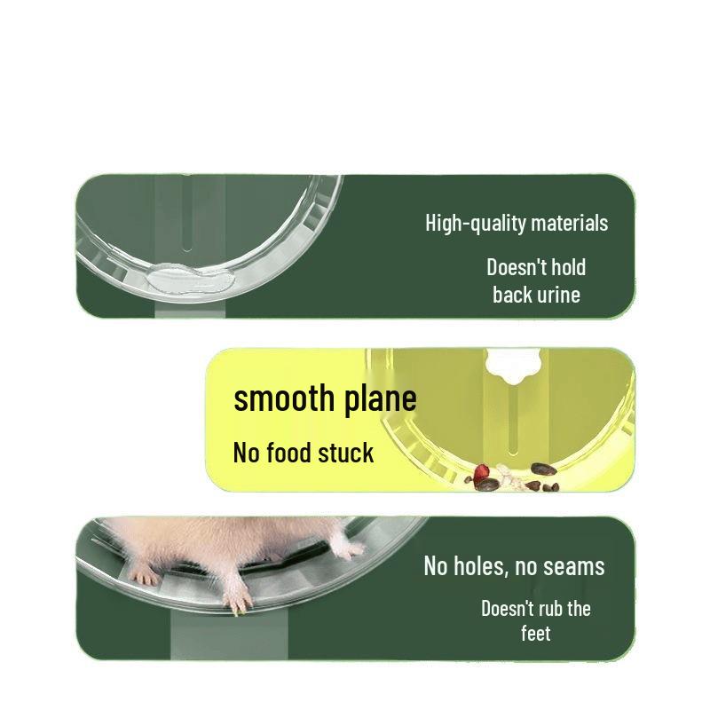 Бесшумное колесо для бега для золотистых хомячков - Бесшумный ролик со стойкой, Прозрачный шар для упражнений для принадлежностей для клетки