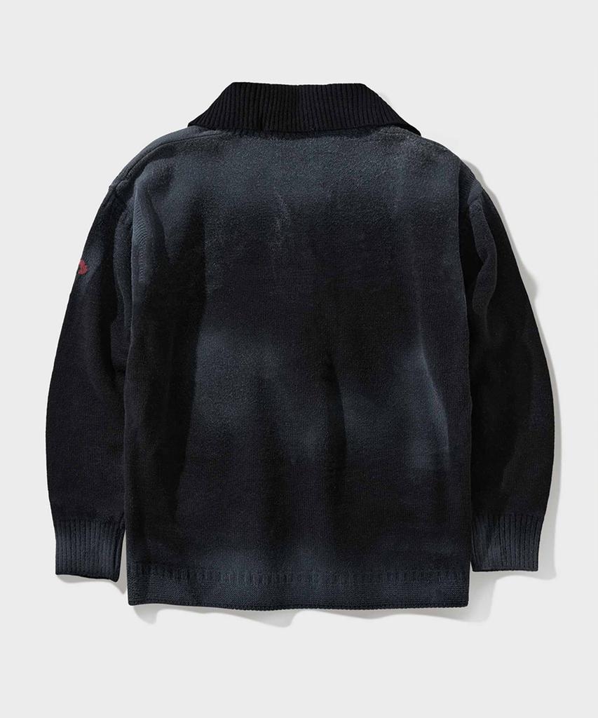 Ffeff Studio Vintage Washed Ffeff Logo Zip-Up Cardigan (Black)