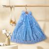 Girls Hooded Cloak Star Snowflakes Peacock Feather Sheer Ruffle Tulle Stage Performance Cosplay Costume Kids Dress Up Princess Cape Shawl