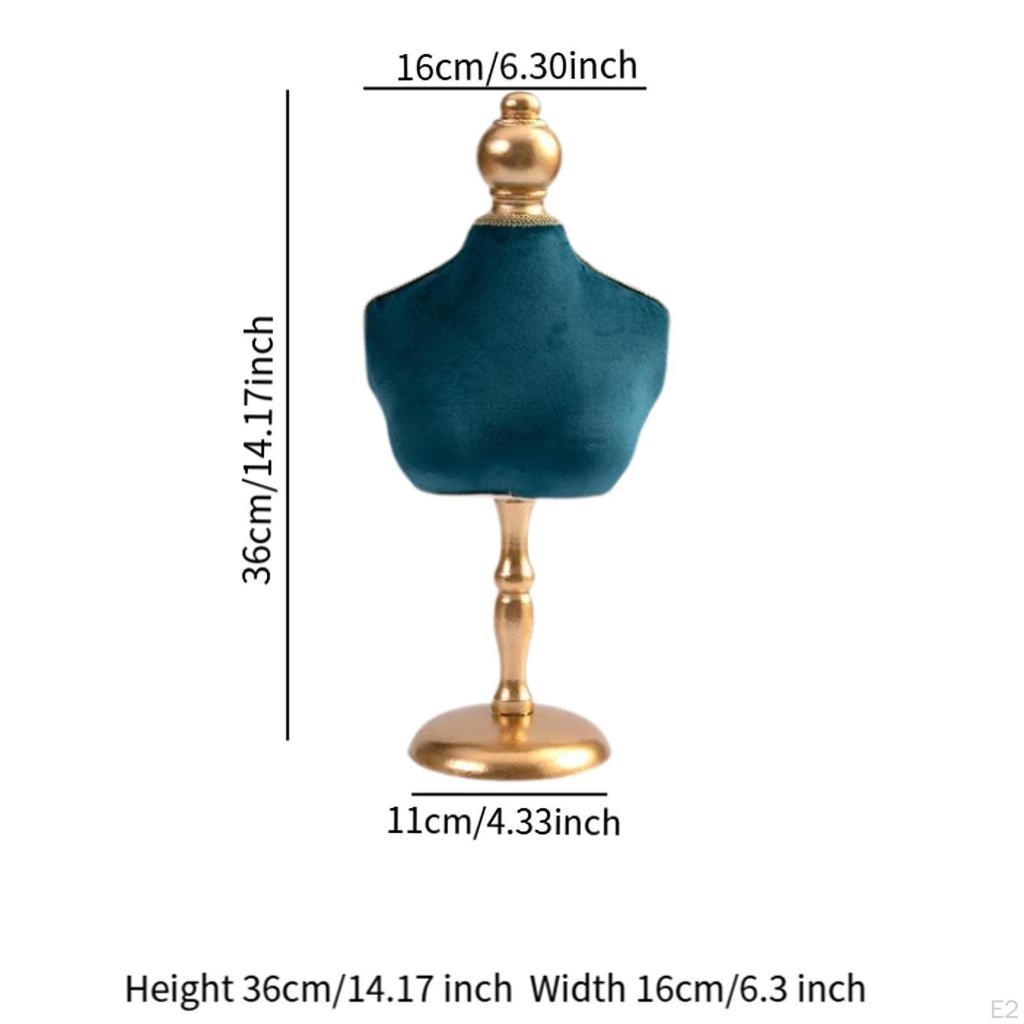 Necklace Mannequin Holder Modern Velvet Jewelry Display Bust Stand Stable Chain
