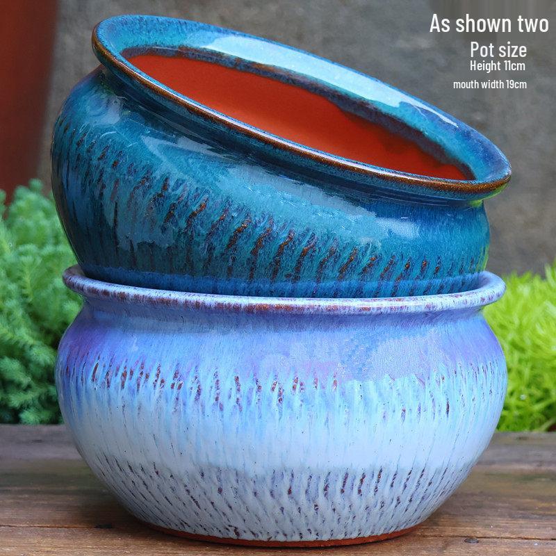 Extra Large Ceramic Bonsai Pot with Wide Caliber, Coarse Pottery for Succulents and Bougainvillea.
