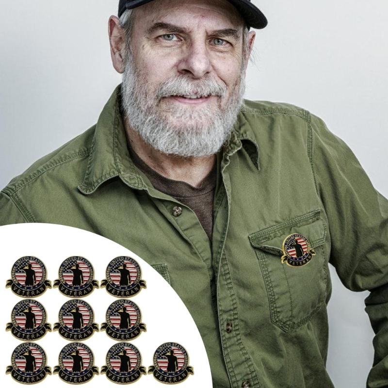 Модные лацканные значки для ветеранов Портативная памятная брошь за службу Прочные значки из сплава Украшение для взрослых для повседневной носки