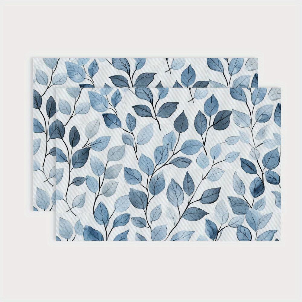 2/4pcs Eucalyptus Leaf Print Placemats 12x18 Inches, Suitable for Home and Restaurant Decoration, Coffee Table and Home Decoration, Daily Use,