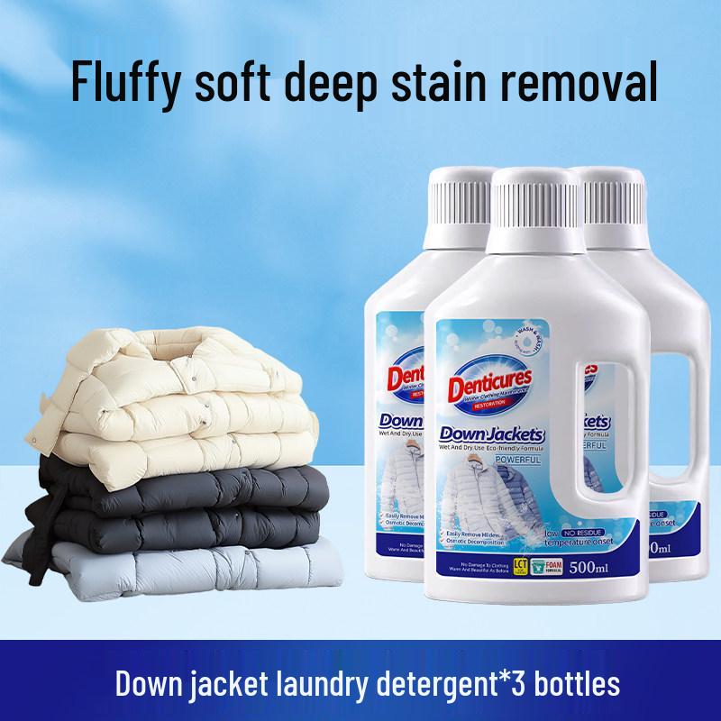 Fluffy, Neutral Down Jacket Detergent: Oil & Stain Removing for Machine and Hand Wash