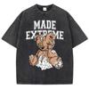 Сделано Экстремальный Сломанный Медвежонок Кукла Печать Мужские Футболки Дышащая Повседневная Одежда Летняя Короткий Рукав Мягкая Свободная Футболка