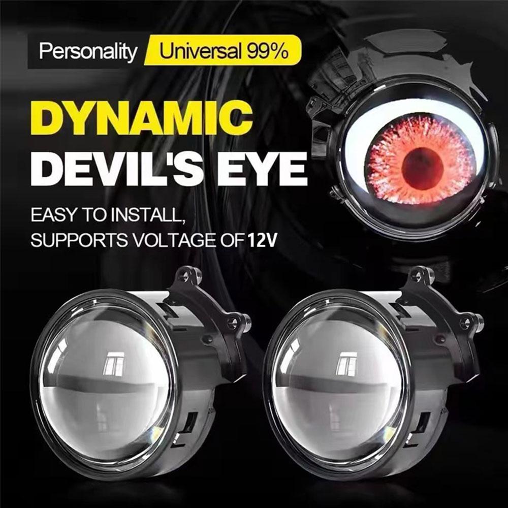 1 пара автомобильных динамических линз Devil Eyes 12-36 В Demon 3 дюйма Red Eye ABS водонепроницаемые фары в сборе автодополнительные аксессуары