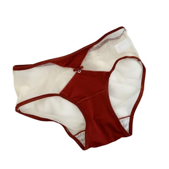 Lace Sexy Panties for Women Low Waist Full Coverage Briefs with Bow Ladies