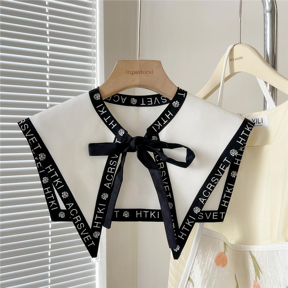 Shawl Fake Collars for Women Detachable Lapel Shirt Bowknots Scarf Girls Summer Dress False Collar Neckwear Cape Corbatas