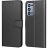 Semi-rigid Case - E.F.CONNECTION - OPPO Reno 6Pro - Black PU Leather - Card Storage - Magnetic Closure
