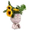 Горшок для растений в виде лица из смолы Love Style Lady Head Succulent Planter Women Face Flower Pot with Drainage