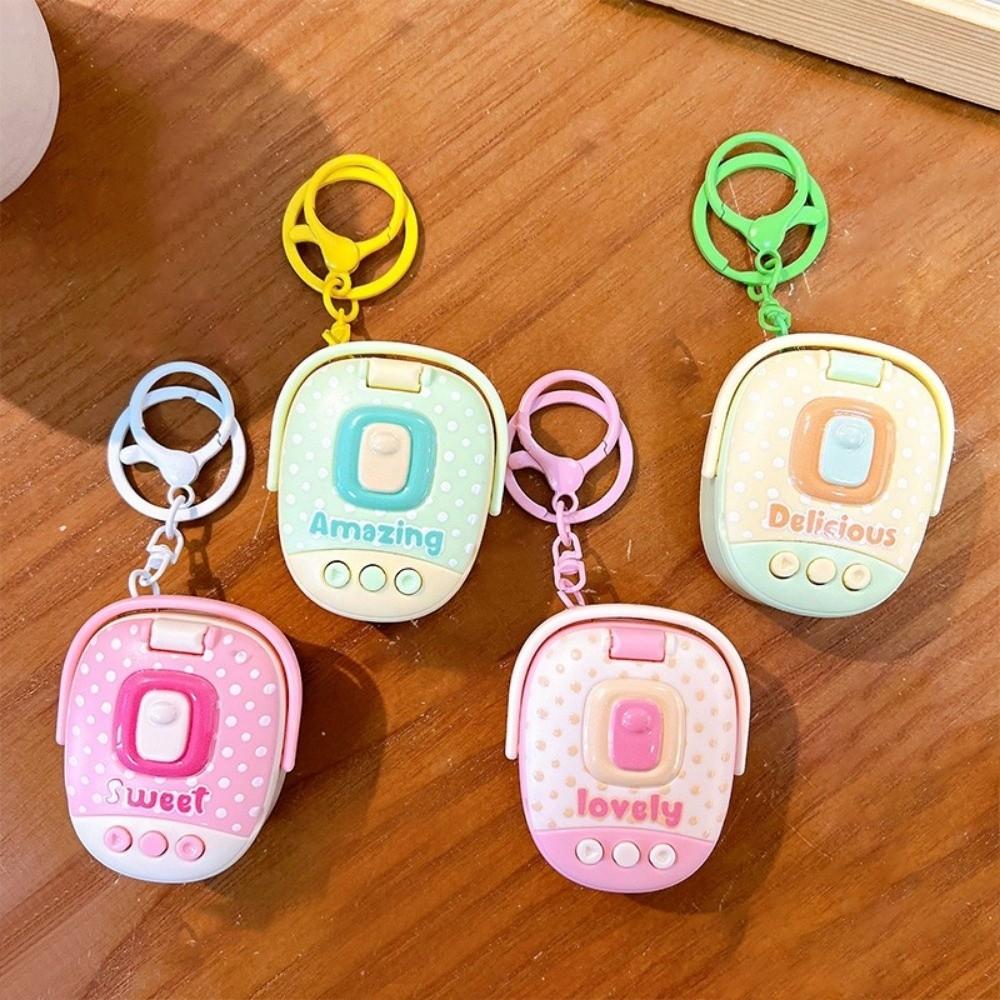 Cute Voice Recorder Keychain Cartoon Sound Making Keychain Bag Charm Simulation Kitchen Toy Gifts