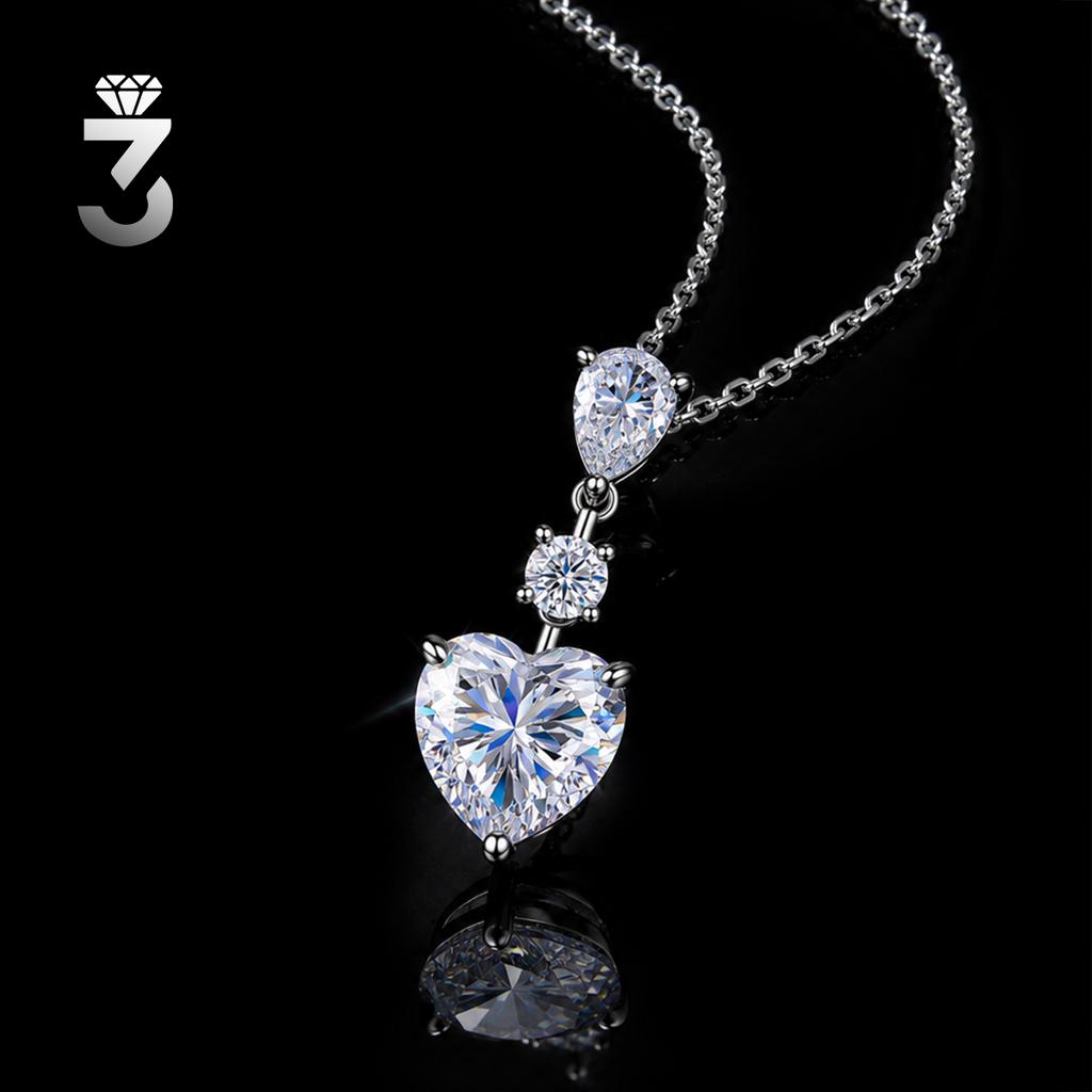GRA Certified D VVS1 Heart Moissanite Pendant Necklace 925 Sterling Silver Pear Round Moissanite Choker Fine Jewelry for Women