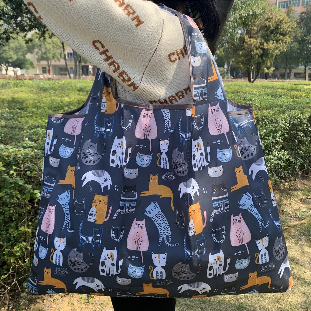 Сумка Большая складная сумка для покупок Многоразовая сумка для продуктов Прочная нейлоновая сумка подходит для подарка на переработку продуктов